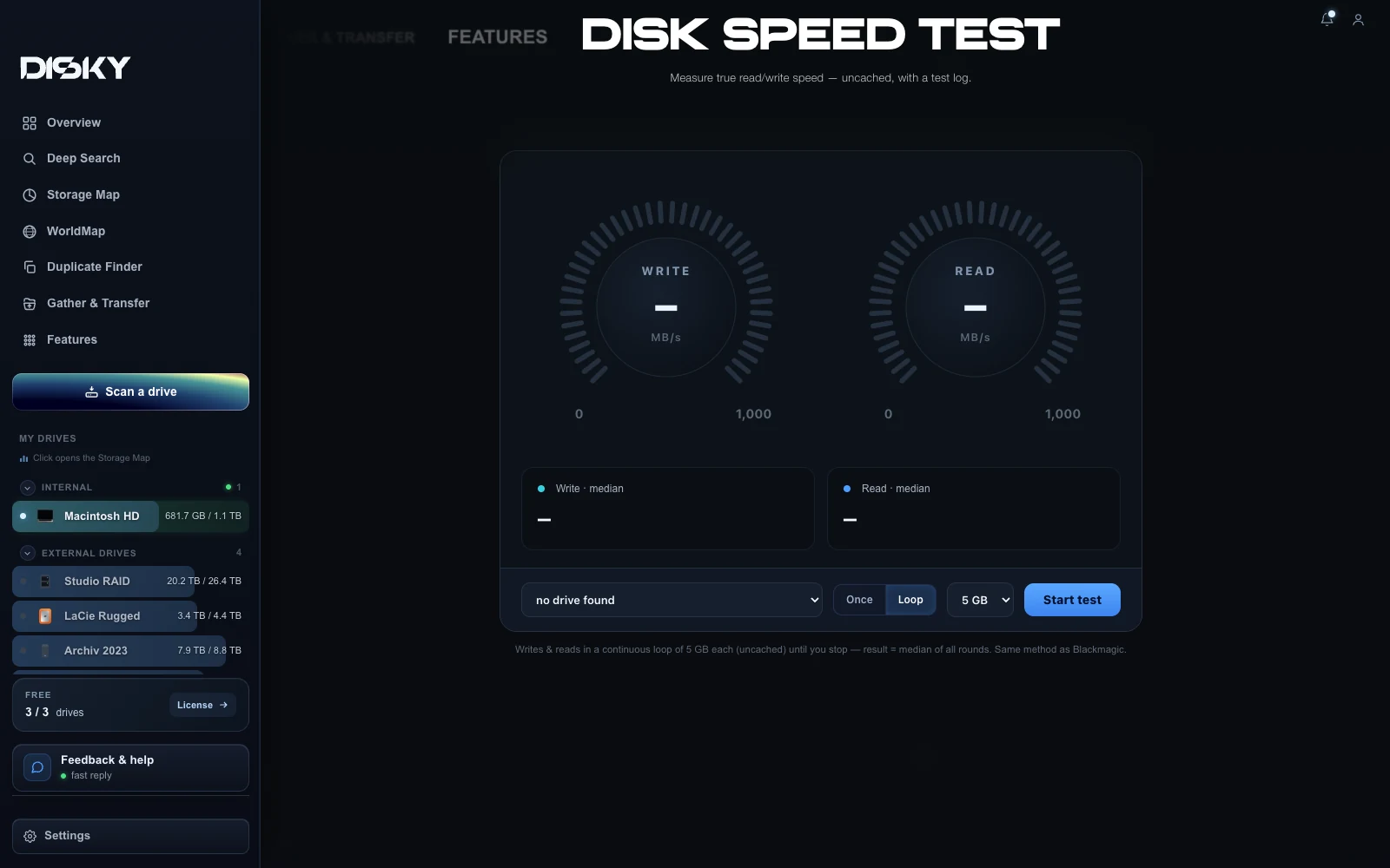 Disk Speed Test — DISKY app
