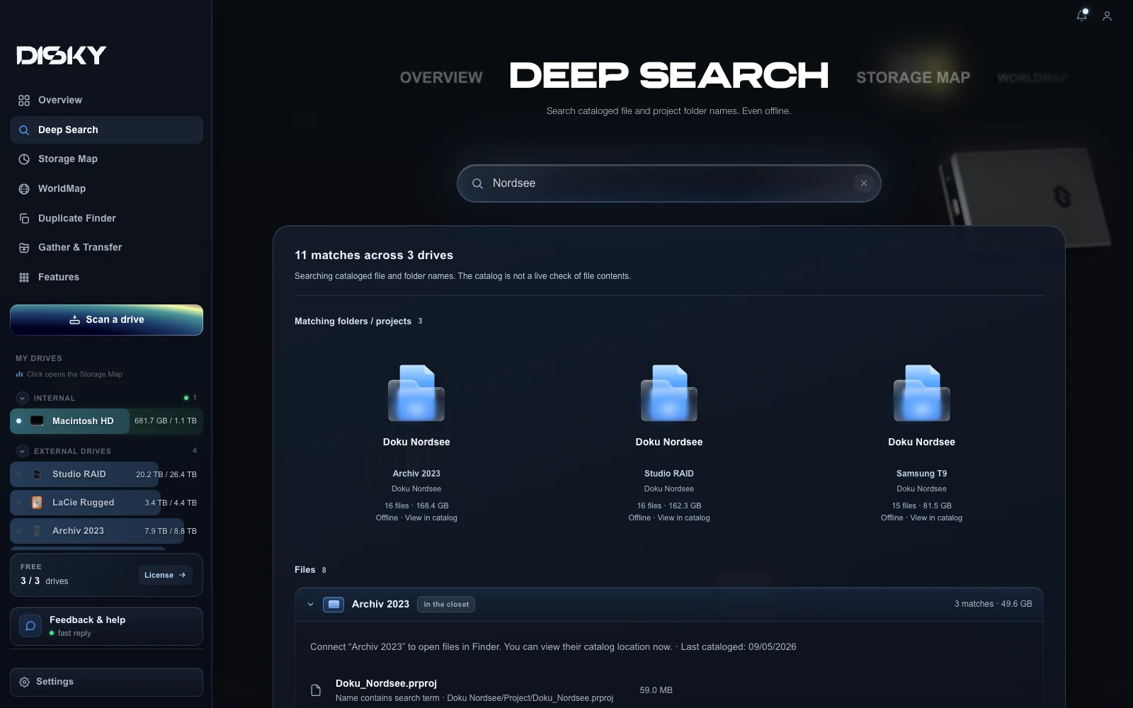 Deep Search — DISKY app